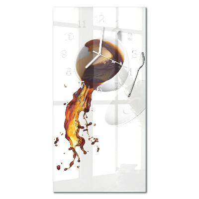 Ceas de sticlă pe perete vertical Cafea