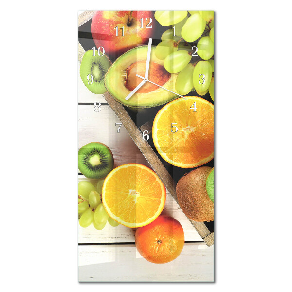 Ceas de sticlă pe perete vertical Fructe