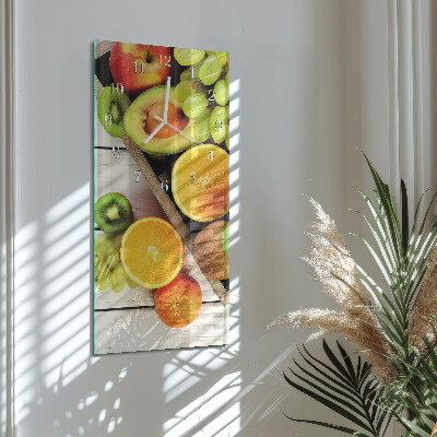 Ceas de sticlă pe perete vertical Fructe