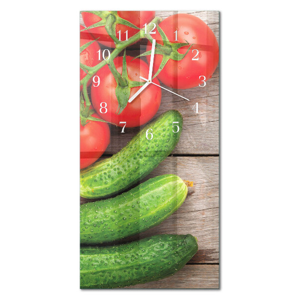 Ceas de sticlă pe perete vertical Legume