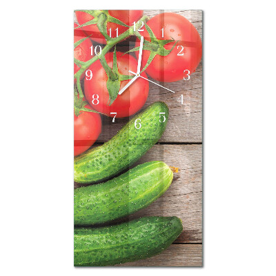 Ceas de sticlă pe perete vertical Legume