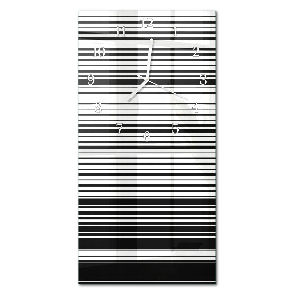Ceas de sticlă pe perete vertical Dungi