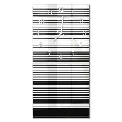 Ceas de sticlă pe perete vertical Dungi