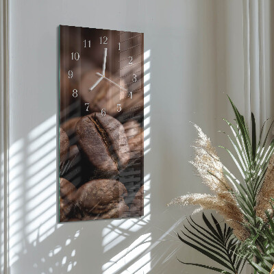 Ceas de sticlă pe perete vertical boabe de cafea