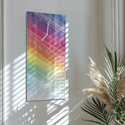 Ceas de sticlă pe perete vertical Curcubeu