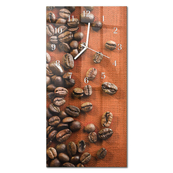 Ceas de sticlă pe perete vertical boabe de cafea