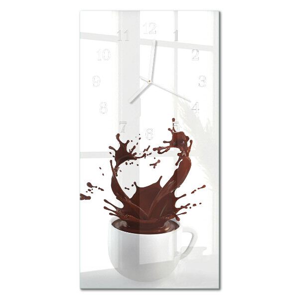 Ceas de sticlă pe perete vertical Cafea