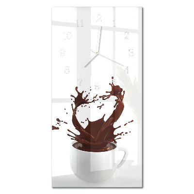 Ceas de sticlă pe perete vertical Cafea
