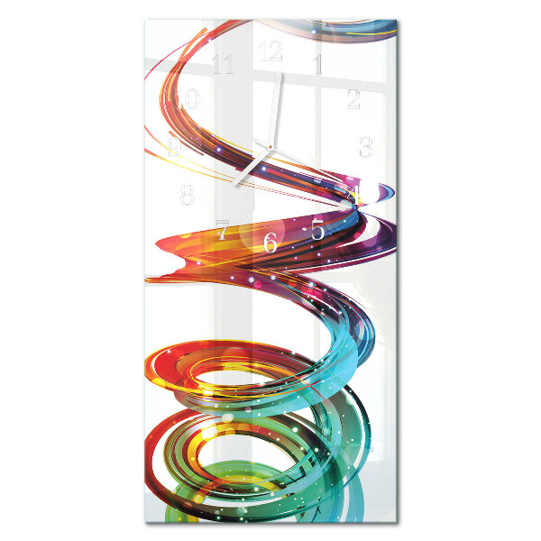 Ceas de sticlă pe perete vertical Spirală