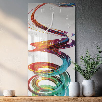 Ceas de sticlă pe perete vertical Spirală