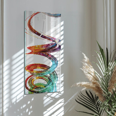 Ceas de sticlă pe perete vertical Spirală