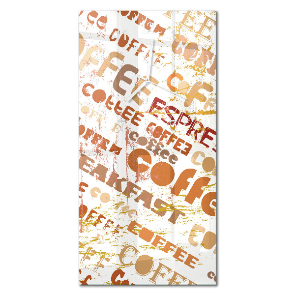 Ceas de sticlă pe perete vertical Cafea