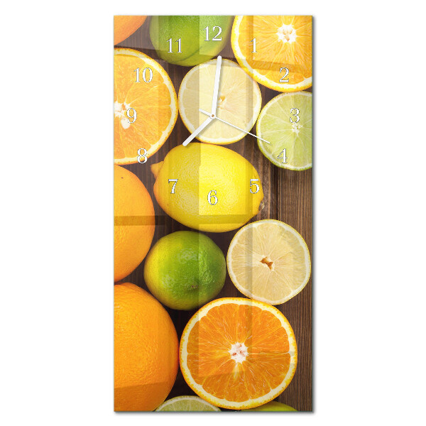 Ceas de sticlă pe perete vertical Fructe