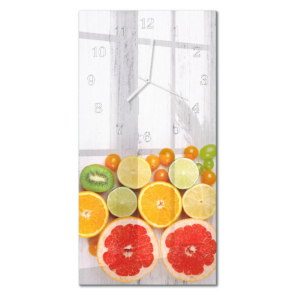 Ceas de sticlă pe perete vertical Fructe