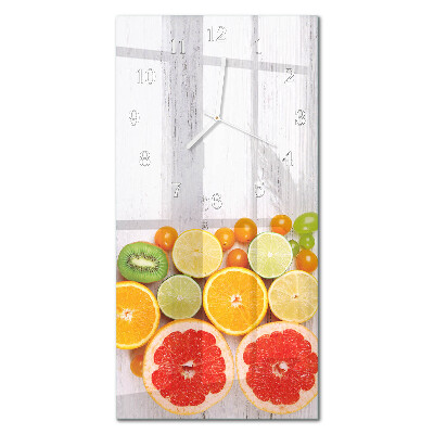 Ceas de sticlă pe perete vertical Fructe