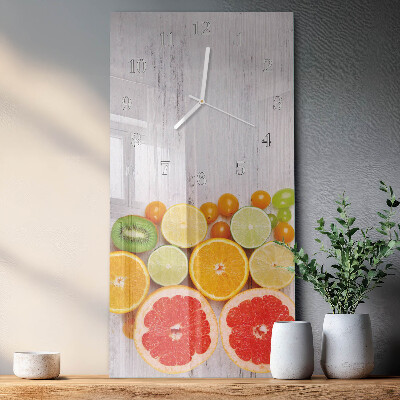 Ceas de sticlă pe perete vertical Fructe