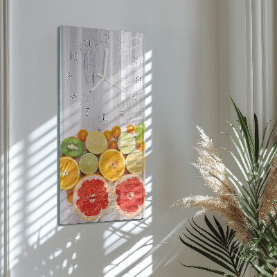 Ceas de sticlă pe perete vertical Fructe