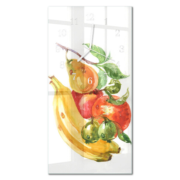 Ceas de sticlă pe perete vertical Fructe