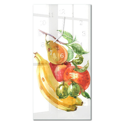 Ceas de sticlă pe perete vertical Fructe