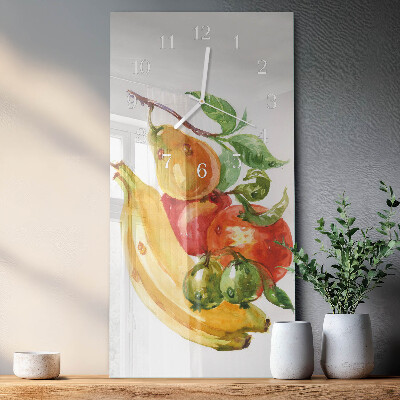 Ceas de sticlă pe perete vertical Fructe