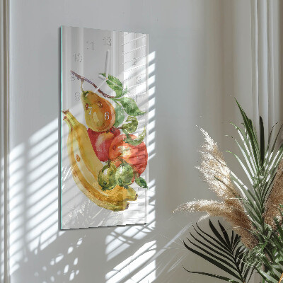 Ceas de sticlă pe perete vertical Fructe