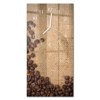 Ceas de sticlă pe perete vertical boabe de cafea