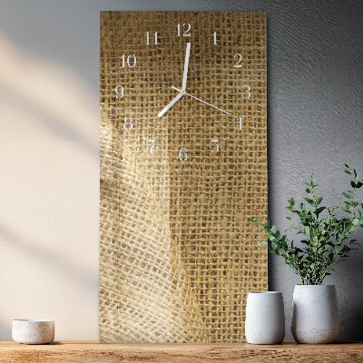 Ceas de sticlă pe perete vertical Material textil
