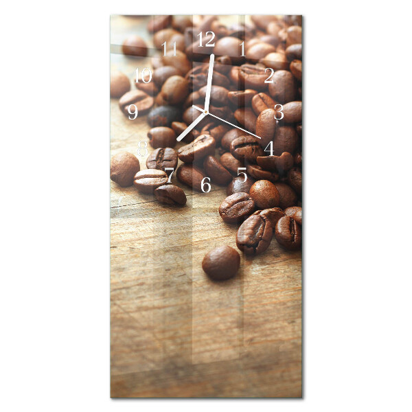 Ceas de sticlă pe perete vertical boabe de cafea