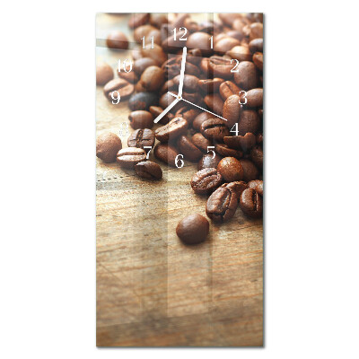 Ceas de sticlă pe perete vertical boabe de cafea