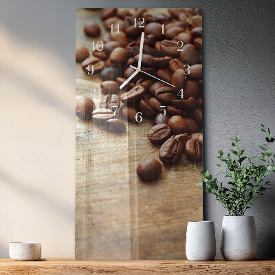 Ceas de sticlă pe perete vertical boabe de cafea