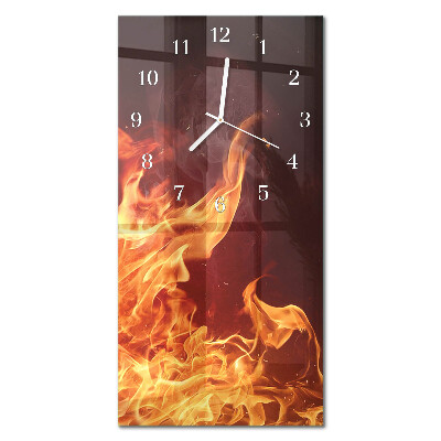 Ceas de sticlă pe perete vertical Foc