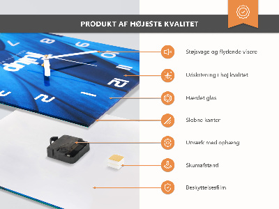 Ceas de sticlă pe perete vertical Piper