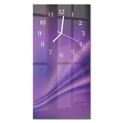 Ceas de sticlă pe perete vertical Valuri violete