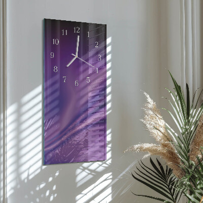 Ceas de sticlă pe perete vertical Valuri violete