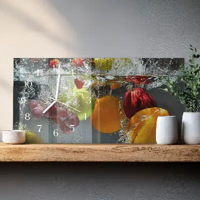 Ceas de sticlă pe perete orizontale Fruct unic