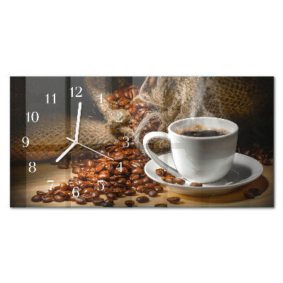 Ceas de sticlă pe perete orizontale Infuzie de cafea