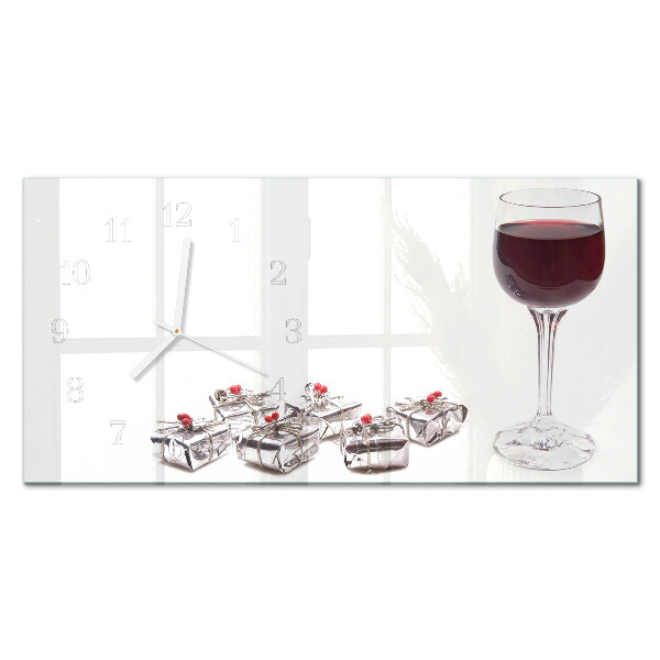 Ceas de sticlă pe perete orizontale Pahar de vin