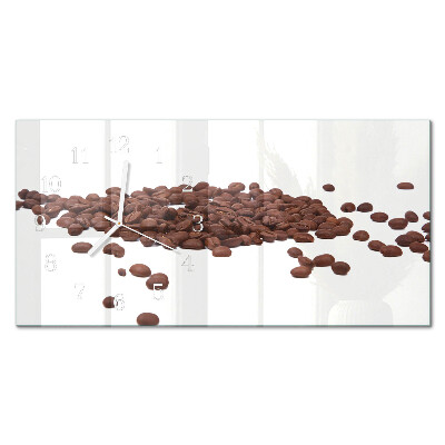 Ceas perete din sticlă orizontale Cafeina din boabe