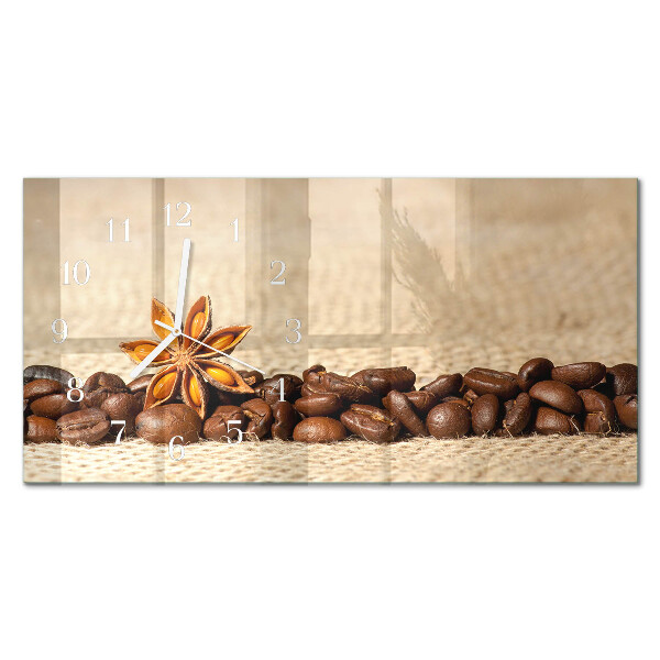 Ceas de sticlă pe perete orizontale Cafea măcinată
