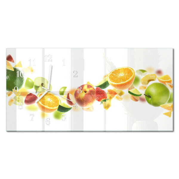 Ceas de sticlă pe perete orizontale Amestec de fructe