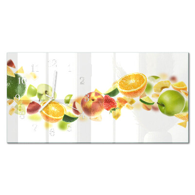 Ceas de sticlă pe perete orizontale Amestec de fructe