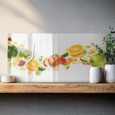 Ceas de sticlă pe perete orizontale Amestec de fructe