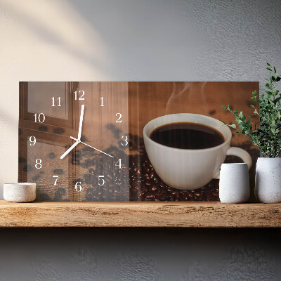 Ceas perete din sticlă orizontale Infuzie de cafea fierbinte