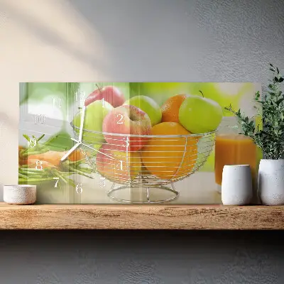 Ceas perete din sticlă orizontale Fructe și nectar