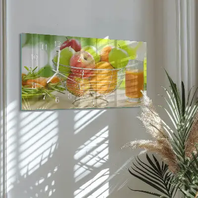 Ceas perete din sticlă orizontale Fructe și nectar