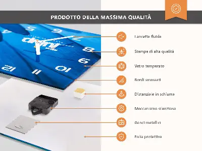 Ceas perete din sticlă orizontale Fructe și nectar