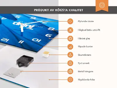 Ceas perete din sticlă orizontale Fructe și nectar