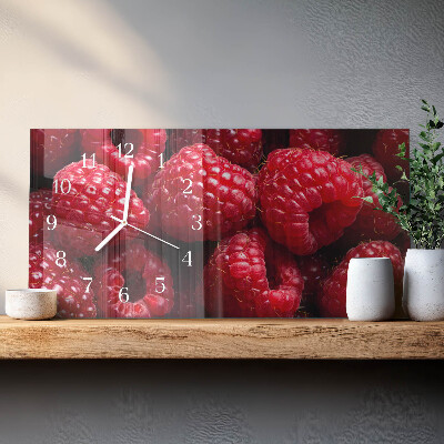 Ceas de sticlă pe perete orizontale Fructe de zmeură