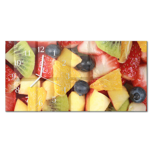 Ceas de sticlă pe perete orizontale Salată de fructe