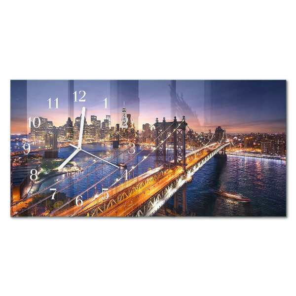 Ceas perete din sticlă orizontale New York